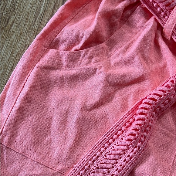 Coral Women's Elastic Waist Braided Woven Belt Linen Shorts size medium - Picture 4 of 4